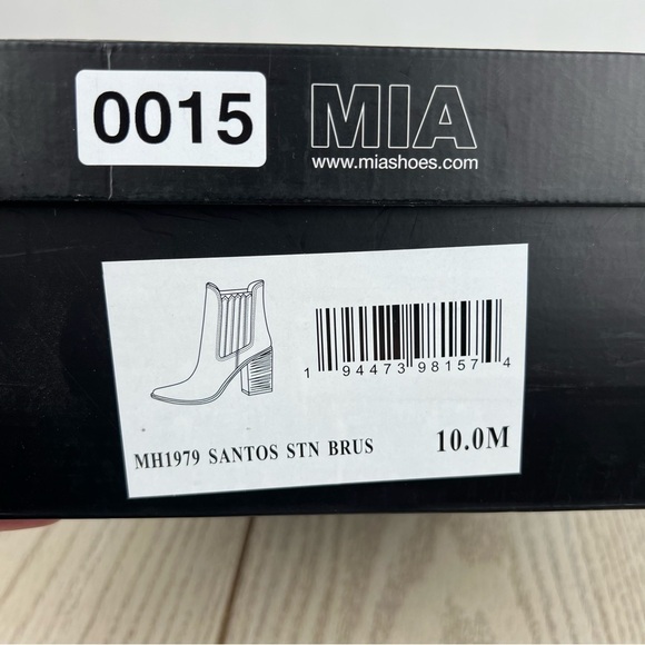 Mia Santos Western Style Ankle Booties 10M Stone (tan) $100 Brussels Polyurethan - Picture 8 of 8